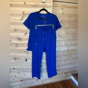 FIGS royal blue scrub set